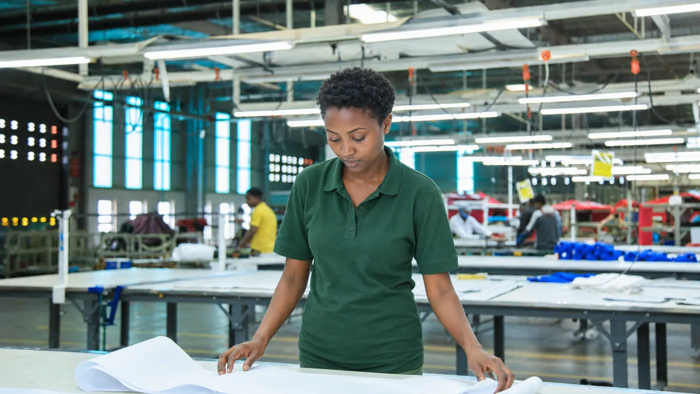 A skilled local team member at work inside a modern Ethiopian facility